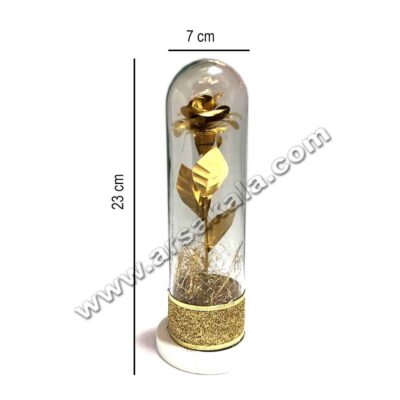 گل رز طلایی شیشه ای