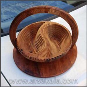 آجیل خوری چوبی تاشو مدل بته جقه 3 تایی