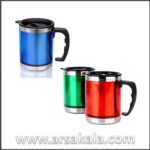 ماگ دوجداره بدنه استیل رنگی