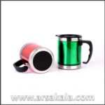 ماگ دوجداره بدنه استیل رنگی