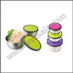 ظرف استیل درب دار 3 عددی