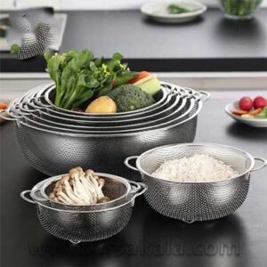 آبکش استیل 6 عددی آشپزخانه