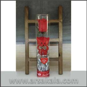گل رز و خرس استوانه ای ولنتاین