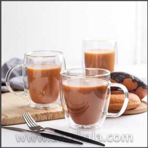 لیوان پیرکس 2 جداره طرح قلب