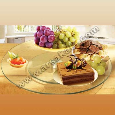 سینی گردان شیشه ای بزرگ