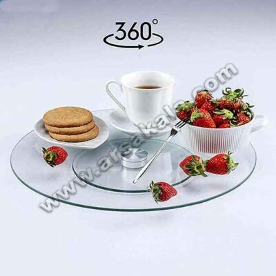 سینی گردان شیشه ای بزرگ