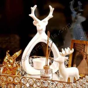 جا شمعی سرامیکی طرح گوزن