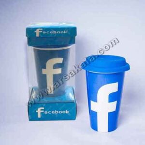 ماگ با درب سیلیکونی فیسبوک