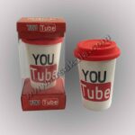 ماگ با درب سیلیکونی یوتیوب