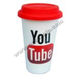 ماگ با درب سیلیکونی یوتیوب