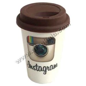 ماگ با درب سیلیکونی اینستاگرام