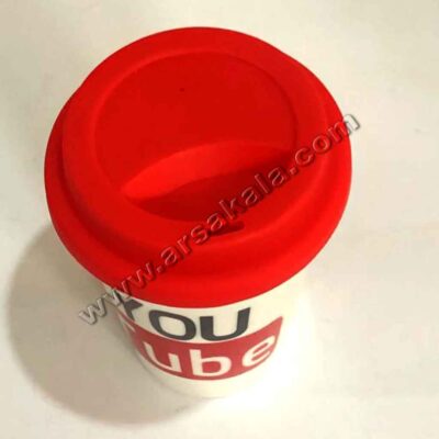 ماگ با درب سیلیکونی یوتیوب