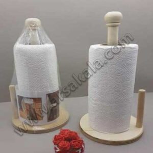 جا دستمال رولی چوبی مدل ایستاده Raika