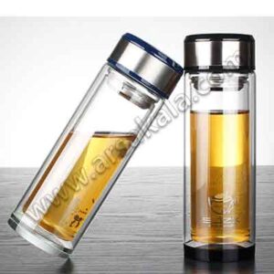 لیوان دمنوش دو جداره شیشه ای
