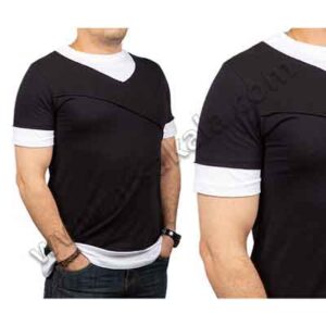 تیشرت مردانه مشکی،سفید 2 تکه