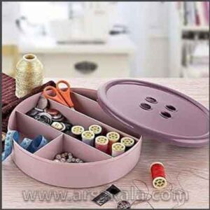 جعبه نخ و سوزن طرح دکمه