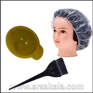 پکیج 3 عددی رنگ مو ( کاسه ، فرچه و کلاه )