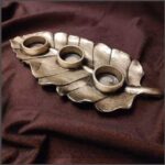 جا شمعی 3 تکه طرح برگ ماربل