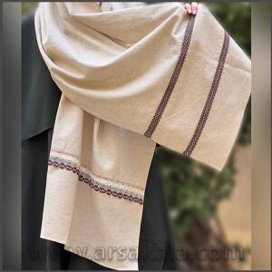 شال لینن کتان نوار دوزی