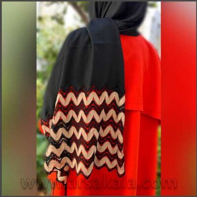 شال مجلسی کرپ نخ با خرج کار دانتل