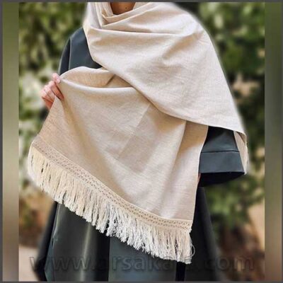 شال لینن کتان ریشه دار