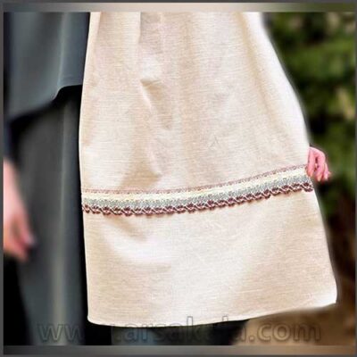 شال لینن کتان نوار دوزی