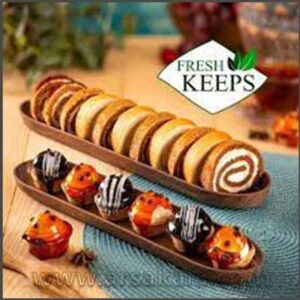 شیرینی خوری 2 عددی گیاهی طرح چوب fresh keeps