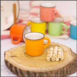 فنجان قهوه خوری رنگی 6 عددی