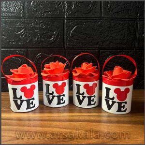 باکس استوانه گل رز لاو love