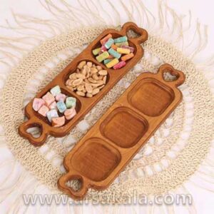 اردو خوری چوبی 3 خانه دسته قلبی