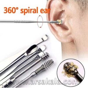 گوش پاک کن فنری 6 عددی کیف دار