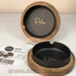 زیرسیگاری دکوری چوبی و فلزی گرد مدل رایکا