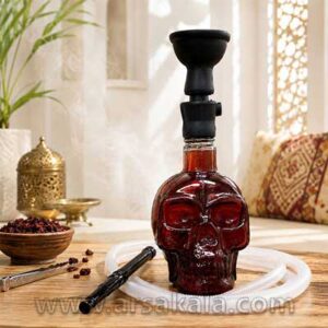 قلیان شیشه‌ای طرح اسکلت با شلنگ مناسب استفاده خانگی و کافی‌شاپ