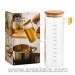 پارچ اکرولیک مدرج 1 لیتری با درب چوبی و دسته