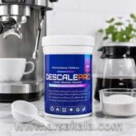 پودر جرم گیر اسپرسو ساز DescalePro مدل Coffee Machine Descaler وزن 200 گرم برای حذف رسوبات آهکی و روغن قهوه