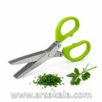 قیچی چند تیغه خردکن سبزی با دسته سبز مخصوص آشپزخانه