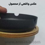 زیرسیگاری دکوری چوبی و فلزی گرد مدل A01