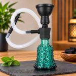 قلیان مینی شیشه‌ای طرح حبابی با شلنگ