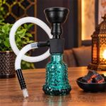 قلیان مینی شیشه‌ای طرح حبابی با شلنگ